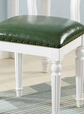 美式梳妆凳化欧式全实木凳妆凳梳古妆台66613椅子布艺软包方复公