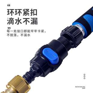 通水洗车拖把2023可以接水管 新款 刷子伸缩杆专用带冲水会喷水