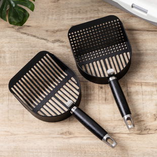 猫砂不锈钢铲子碳铁铲屎膨润土豆腐渣混合砂木薯砂通用木柄大网面