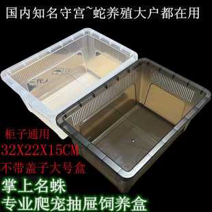 爬柜抽屉睫角R属巨人肥尾瘤尾守宫塑料组合饲养箱PVC爬虫箱饲养盒