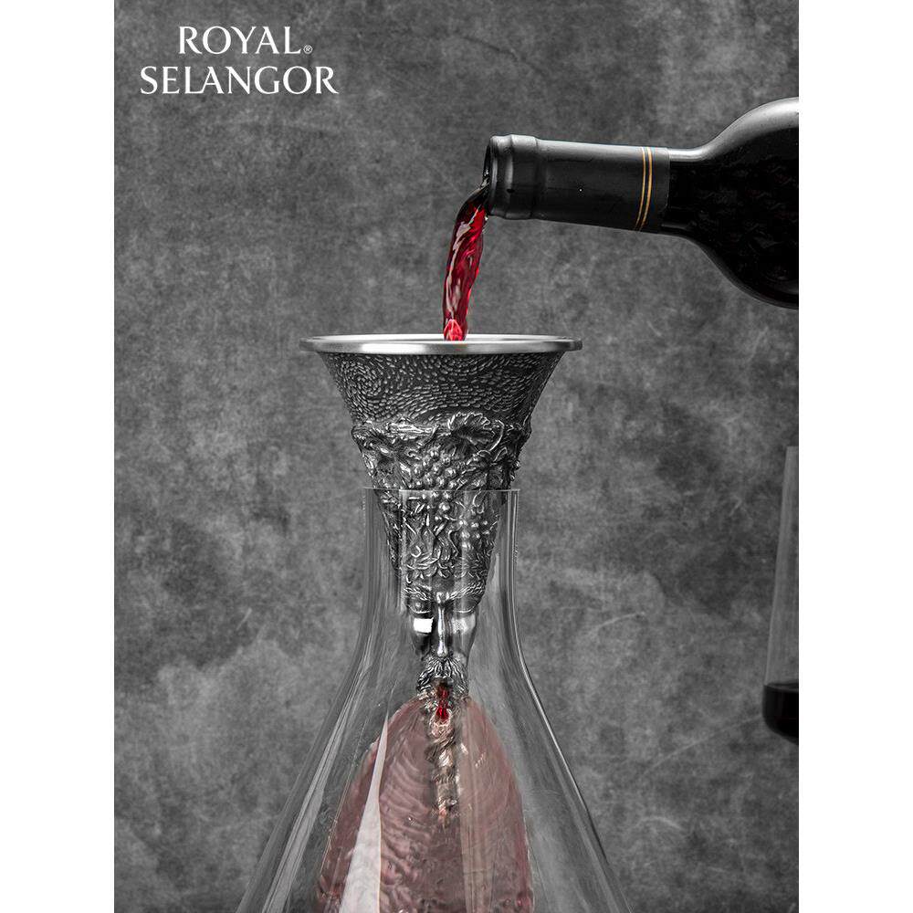 【袁弘推荐】皇家雪兰莪手工锡制巴克斯红酒醒酒器瓶塞酒塞倒酒器