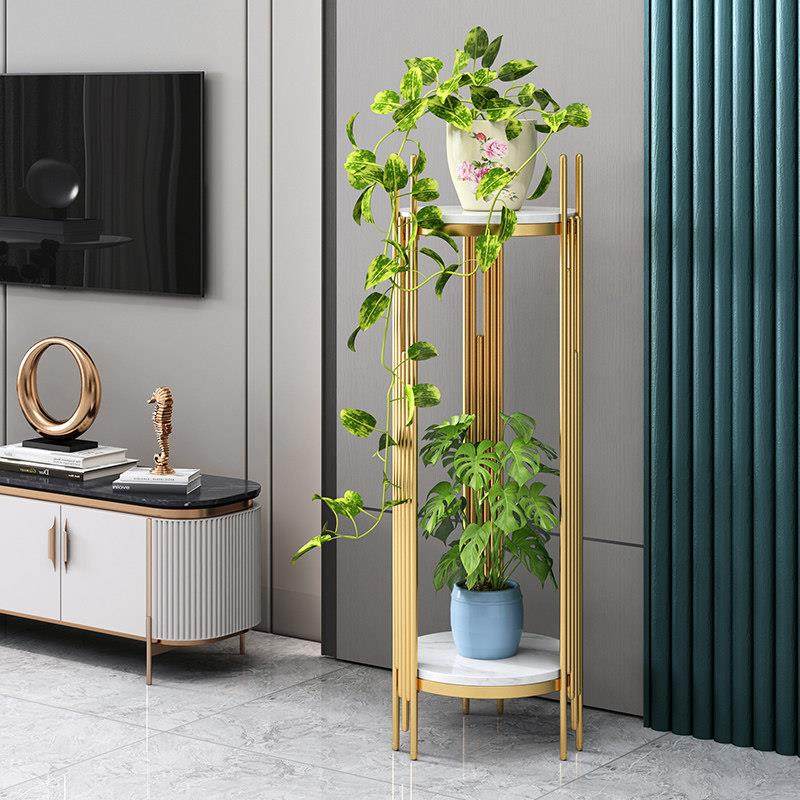 绿植电视柜旁边花架子轻奢客厅落地式摆件北欧沙发阳台花盆置物架