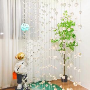 新款水晶帘子客厅隔间帘玄关卧室门帘吊饰家用房间装饰珠帘免打孔