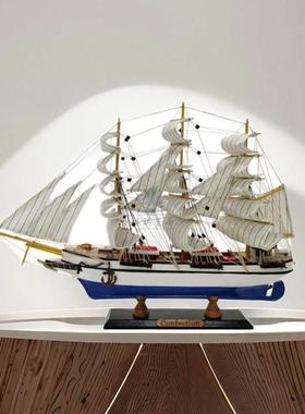 船模型摆件一帆风顺帆船摆件一帆风顺帆船模型仿真实木工艺船客厅