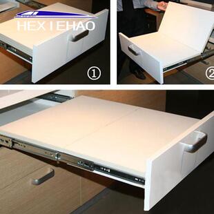 新一代节省空间的重型四段式隐藏式餐桌滑台滑台滑屉式餐桌导轨