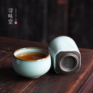 主人杯小茶杯单杯家用陶瓷茶具五大名窑 铁胎官窑品茗杯｜复古中式