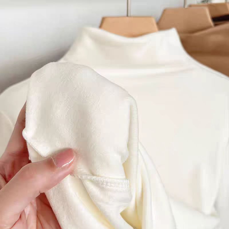 初高中学生德绒半高领打底衫秋冬女大童校服内搭加厚保暖长袖上衣