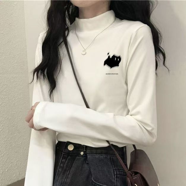 校服内搭长袖T恤女大童2026春秋新款中学生半高领德绒打底衫上衣