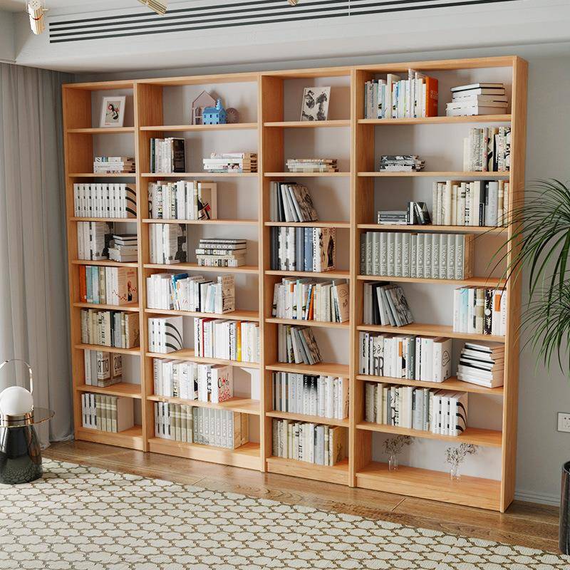 北欧风实木落地书架满墙书架多功能置物架可设计尺寸现货