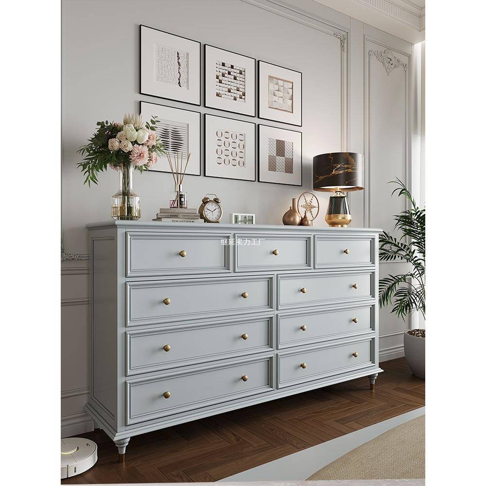 美式轻奢全实木五六七八九斗柜卧室抽屉柜客厅靠墙收纳玄关储物柜
