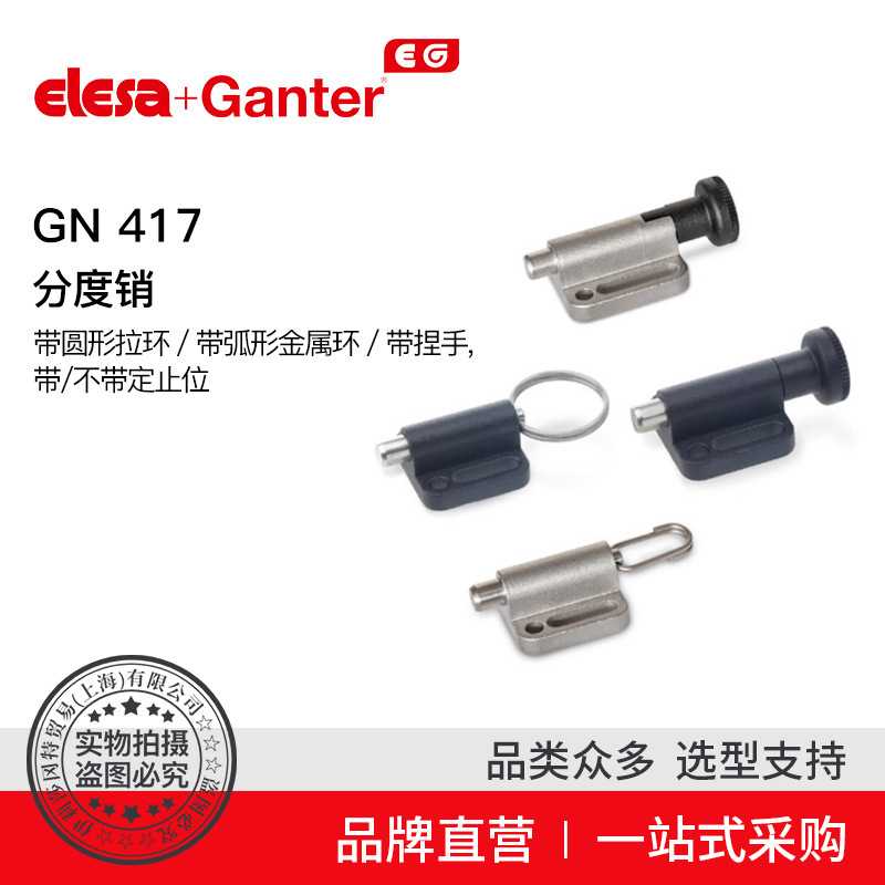 Elesa Ganter伊莉莎冈特 GN 417 分度销 带圆形拉环带捏手
