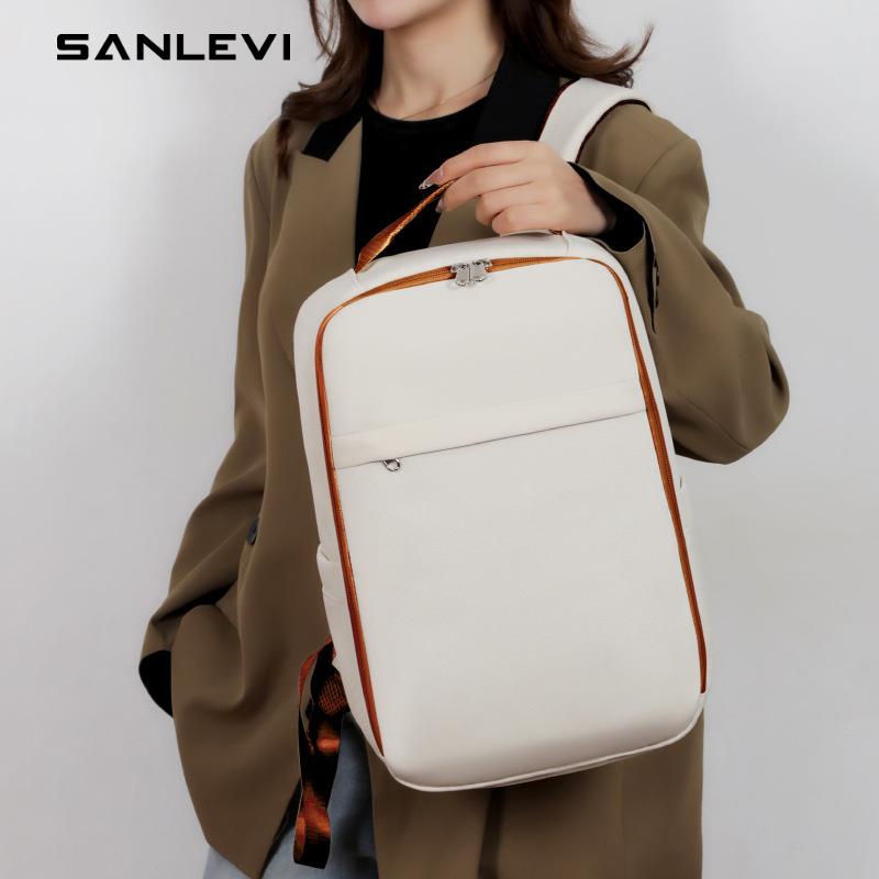 双肩包女士商务电脑包出差旅行通勤轻便背包时尚简约防水大容量男
