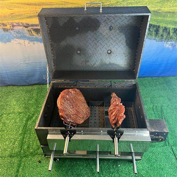 电动旋转烤羊腿炉，自动带盖烤羊腿炉，烤鸡烧烤炉