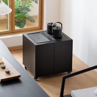 白蜡木榻榻米茶几实木矮款茶水柜茶车移动小茶台小推车全自动上水