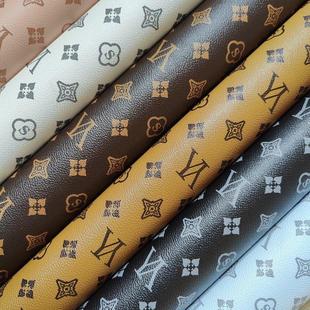 皮革面料彷品牌双革印花Pvc人造革桌垫行李沙发皮具手工DIY