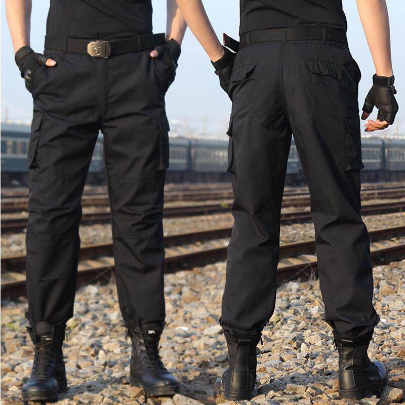 春秋季军迷户外黑色作训裤男作战裤多袋耐磨保安服战术工装裤女