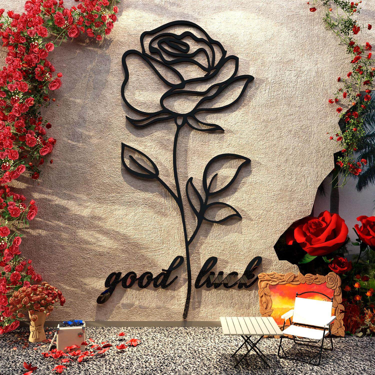 玫瑰花形象墙面网红打卡拍照区布置户外民宿小院氛围感装饰造背景,家居饰品,软装墙贴,淘宝优惠券,粉丝福利购,淘宝优惠卷