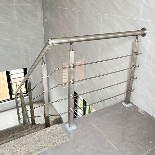 不锈钢楼梯扶手现代简约穿拉丝立柱栏杆自装室内外家用楼梯护栏