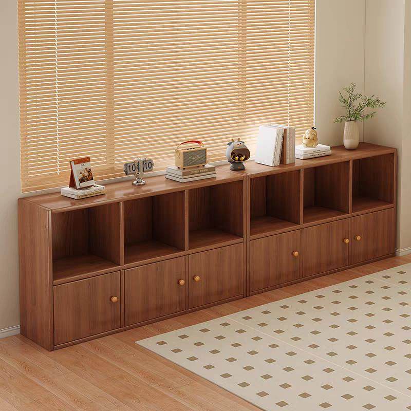 实木矮柜书柜家用书架置物架落地胡桃色格子柜自由组合阳台飘窗柜,住宅家具,书架,淘宝优惠券,粉丝福利购,淘宝优惠卷