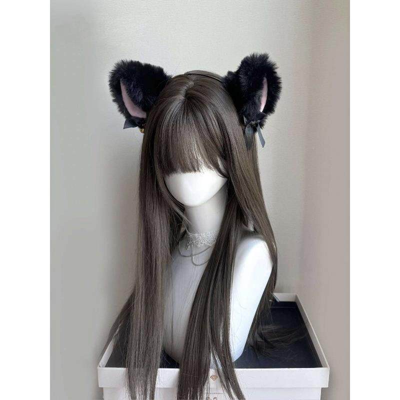 【夏日烟火】假发全头套女少萝lolita齐刘海棕黑色长直发彷真发丝