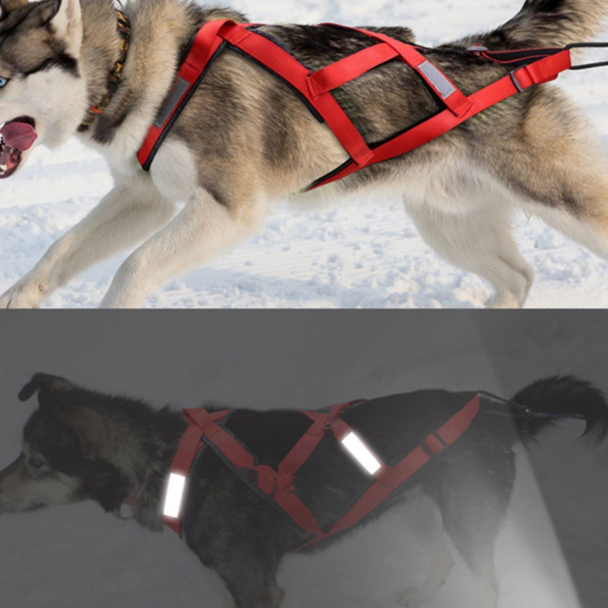 跑步遛狗绳胸背带大型犬背心式阿拉斯加雪橇犬牵引绳狗拉车狗拖车