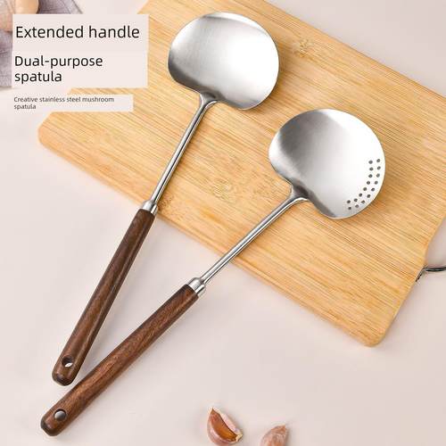 日本核桃菇铲铲抹刀不锈钢小家用煎勺铲烹饪勺铁锅专用