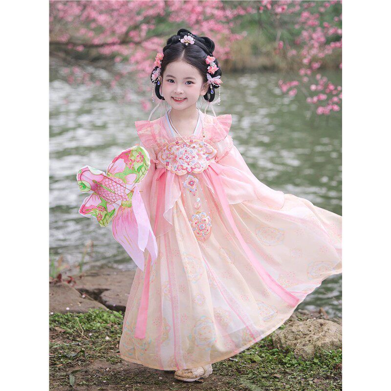 汉服女童2026新款春季儿童国风唐装古风超仙小女孩连衣裙夏装襦裙