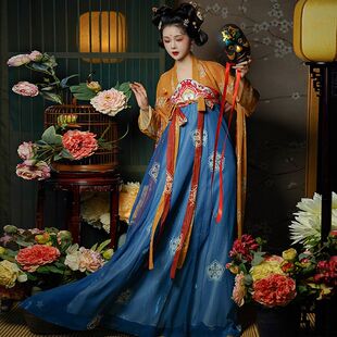 【梦回大唐】复原齐胸大袖衫唐制刺绣原创汉服显瘦破裙春夏