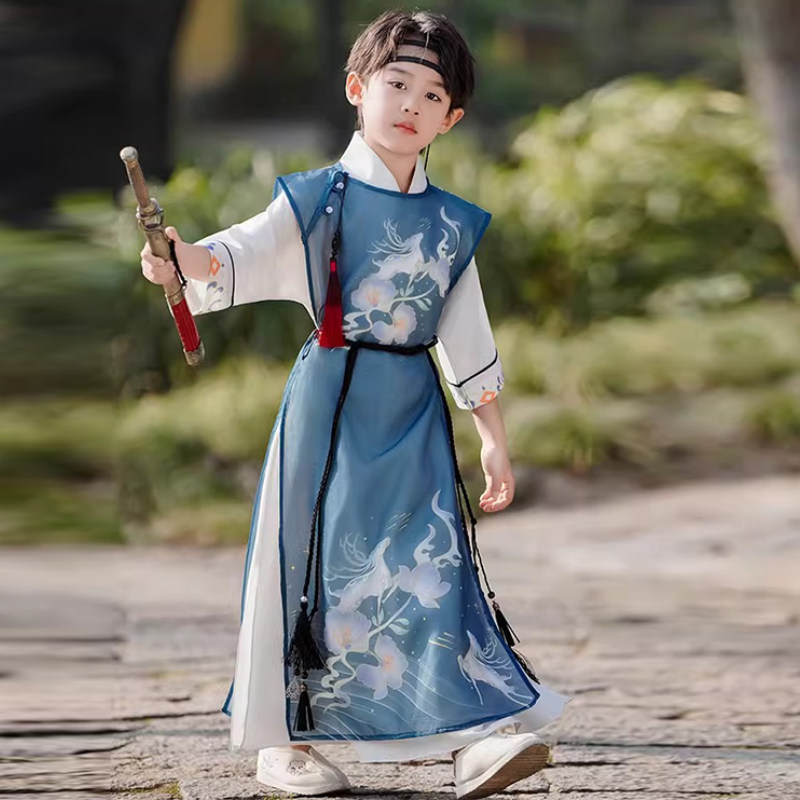 中秋节男童汉服2026新款秋季儿童古装国学服中国风演出服少爷唐装