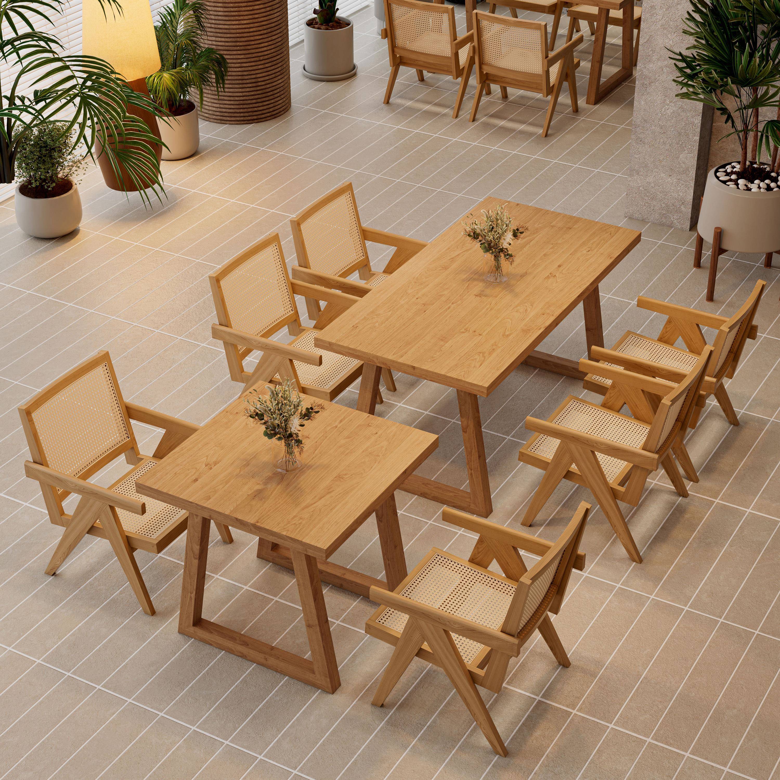 全实木餐饮店桌椅组合日式奶茶咖啡店长方形餐桌商用茶餐厅小方桌