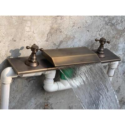 温泉泡泡池水龙头水泥浴缸水龙头浴缸溢流鱼塘黄铜瀑布水龙头暗阀