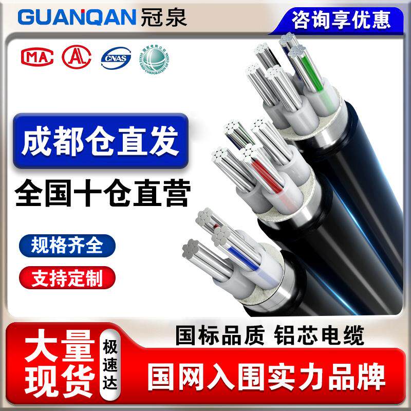 四川仓发货 国标铝芯电缆线2 3 5芯10/16/25/35平方电缆线铝电缆