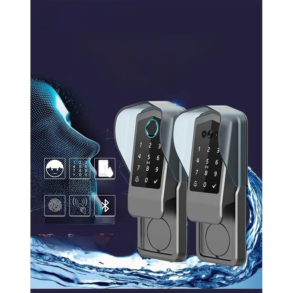 防水人脸识别指纹密码不锈钢刷锁房屋租赁公司户外庭院大门