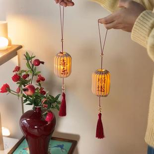 发光灯笼2026新年装饰春节古风布艺宫灯门挂户外树挂室内氛围布置