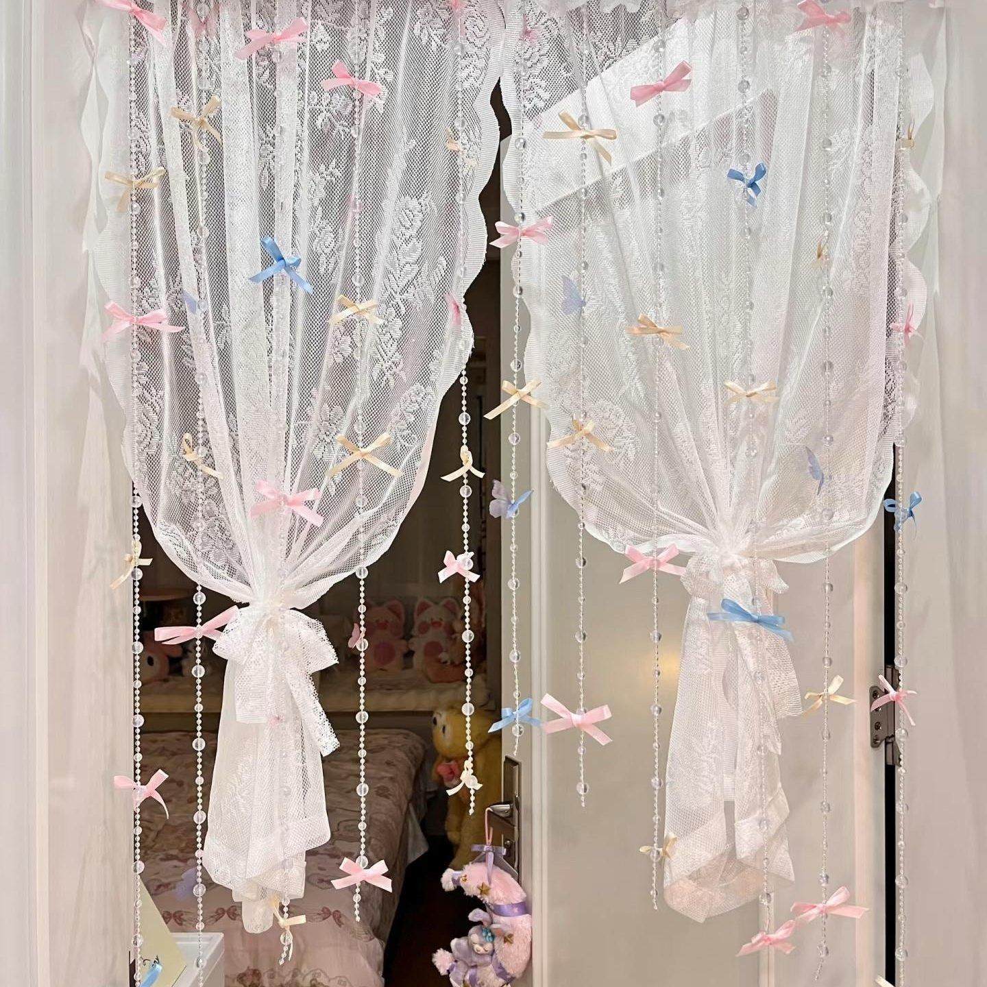 ins可爱蝴蝶结梦幻珠帘飘窗客厅卧室门帘氛围感装饰diy窗帘改造,居家布艺,珠帘/挂帘,淘宝优惠券,粉丝福利购,淘宝优惠卷