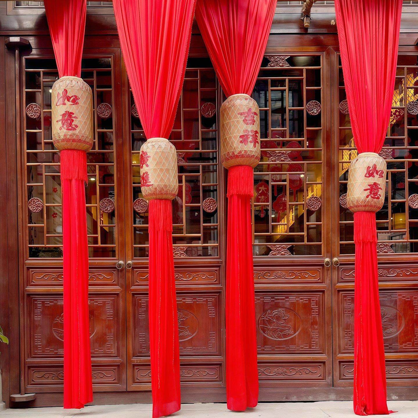 仿古竹编油纸灯笼挂饰件新中式潮汕春节新年装饰火锅店铺庭院布置,节庆用品/礼品,节日装扮用品,淘宝优惠券,粉丝福利购,淘宝优惠卷