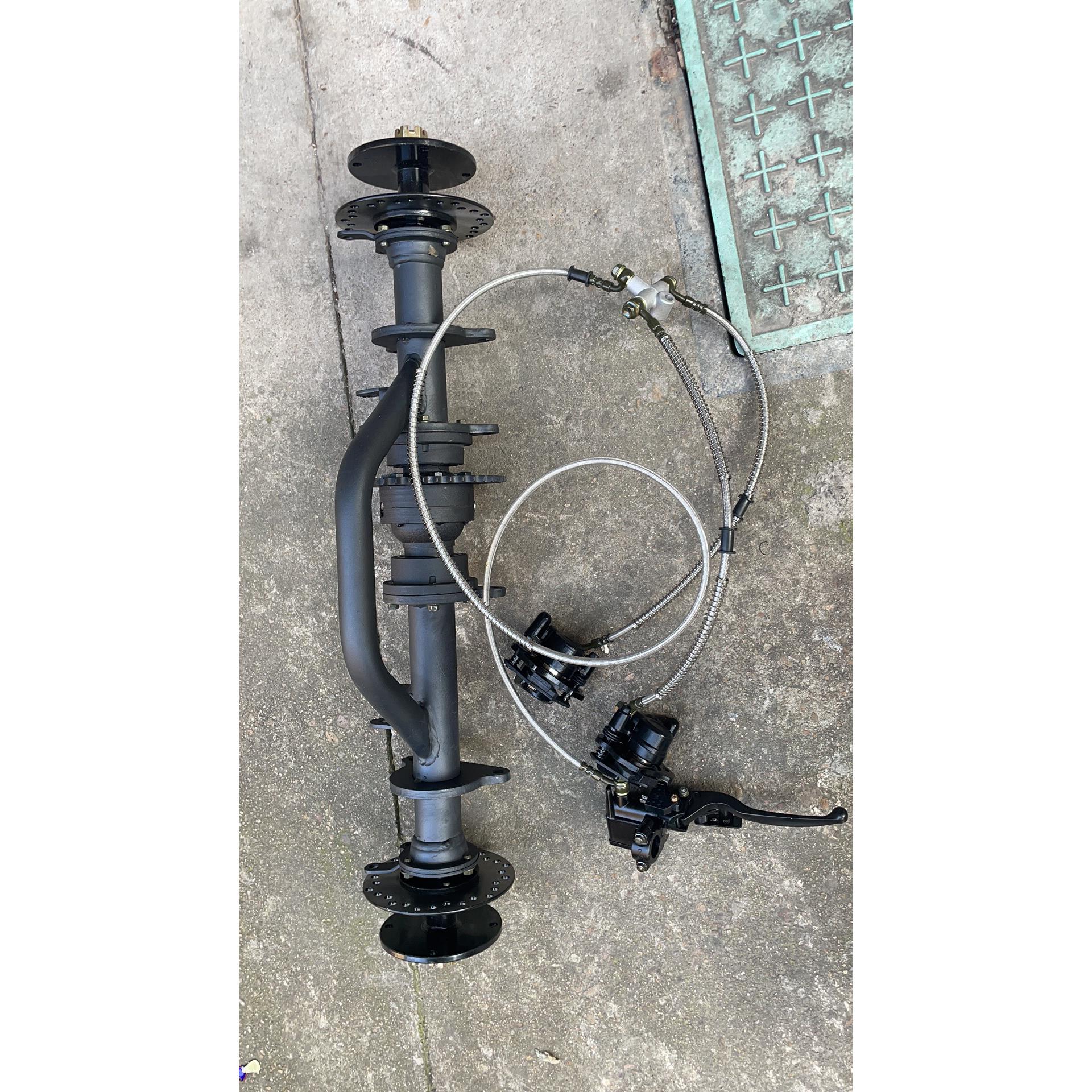 四轮摩托 托沙滩车卡丁车改装配件炼条传动差速后桥双碟煞81CM/10