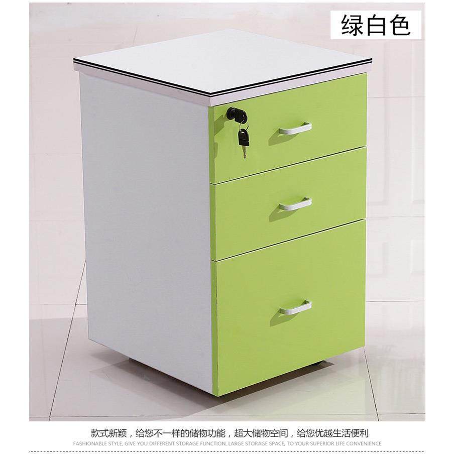 办公室移动三层文件柜落地防火带三抽屉屏风办公桌组合活动柜子