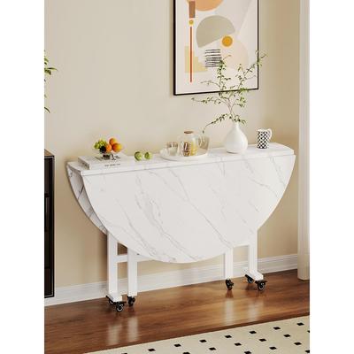 折叠桌子餐桌家用小户型圆形饭桌出租房简易折叠桌移动10人大圆桌