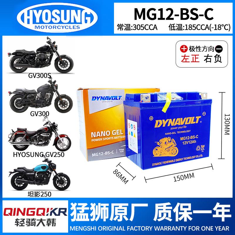 轻骑大韩晓星GV300 GV300S坦影250 GV250 GV650 U侠大脚怪黑7电瓶