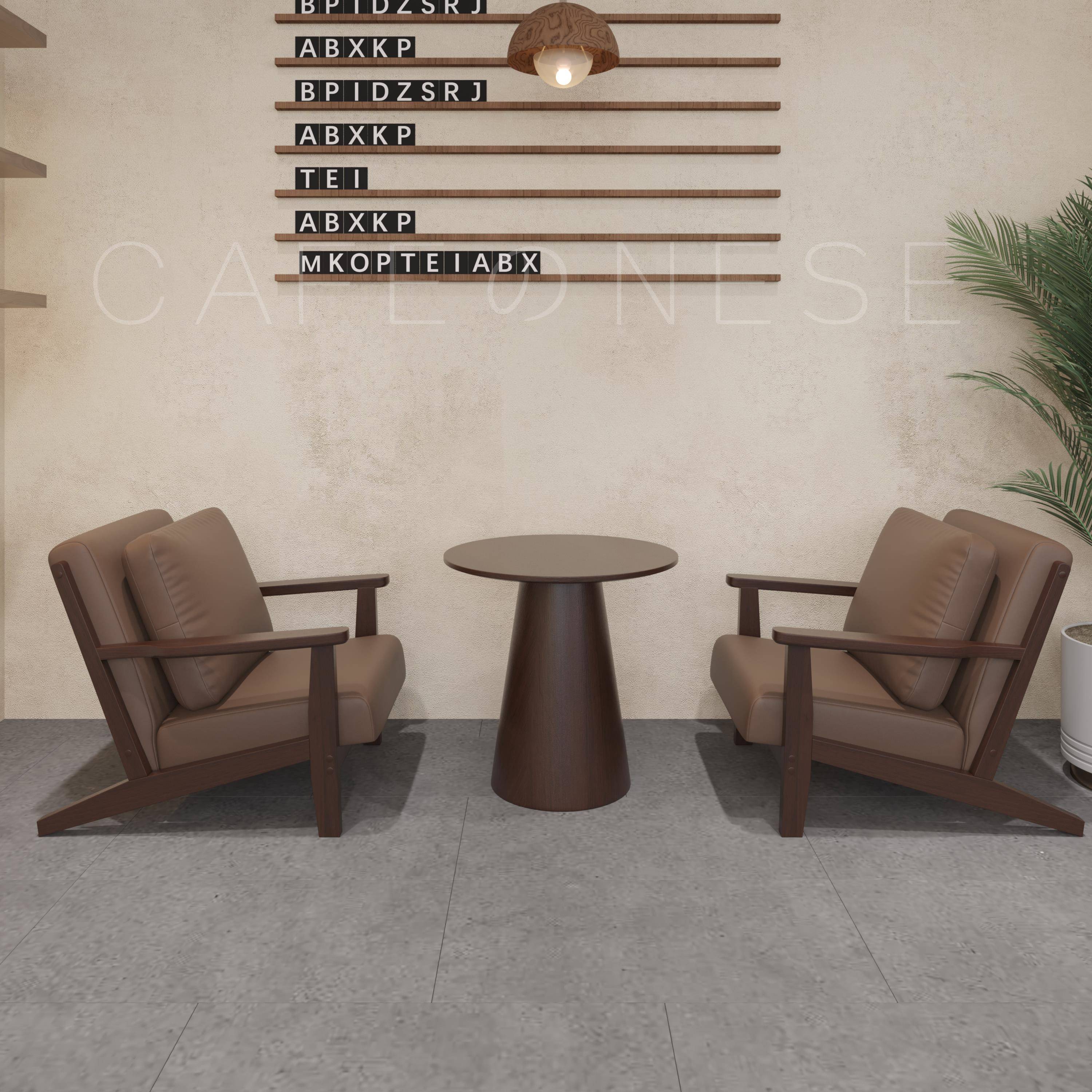 覆古咖啡厅奶茶店实木纳帕皮单人沙发休闲洽谈卡座酒吧桌椅组合