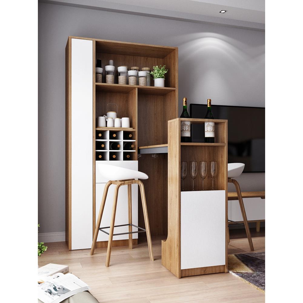 北欧折叠酒柜吧台一体 家用客厅伸缩可移动靠墙餐边柜 餐厅隔断柜