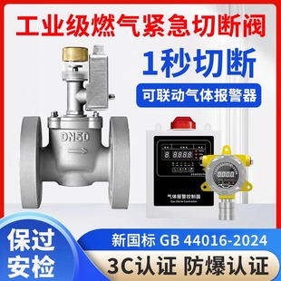 自动阀门法兰控制防爆 工业燃气紧急切断阀天然气报警器商用电磁式