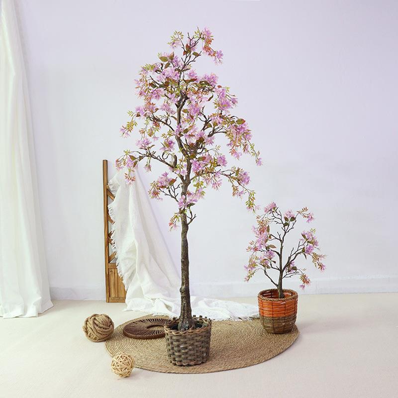 绿仿真海树大型真植花假树民宿落仿真海棠地盆棠栽室内植仿物摆件