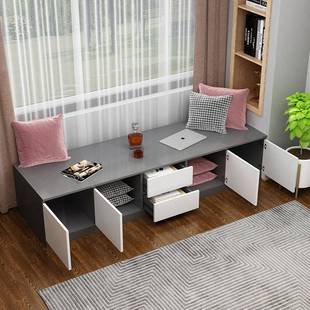 实木阳台窗柜窗储物柜榻榻米台772地柜矮柜可坐长条柜飘置卧室物