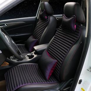 丝绒两面荞麦壳养生汽车座垫四凉季 汽744垫车坐垫 通真用丝夏季