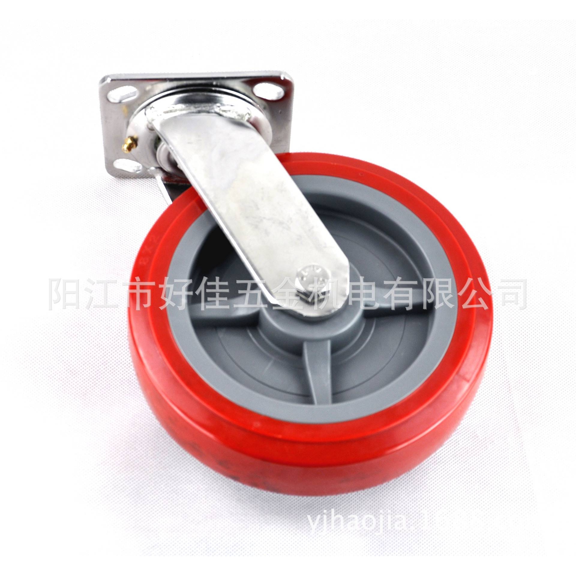 厂家直供8X2重型304全不锈钢平板万向聚氨脂PU脚轮