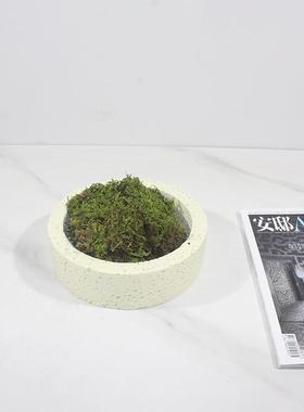 新中式现代洞石纹黑色米色花盆仿真绿植装饰客厅桌面艺术装饰摆件