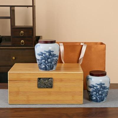 2025新款陶瓷罐茶叶罐木盒包装空盒绿茶普洱通用定制礼盒红茶包装