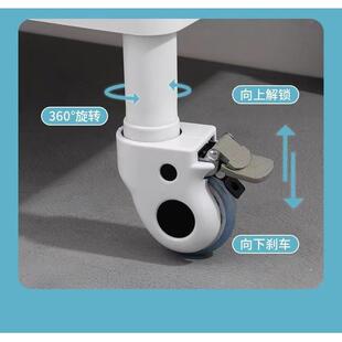 3寸螺丝杆白色静音脚轮医用不锈钢小推车ABS治疗车婴儿床万向轮子